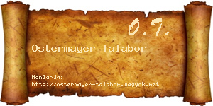 Ostermayer Talabor névjegykártya